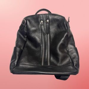 Convertible Leather Backpack And Shoulder Bag